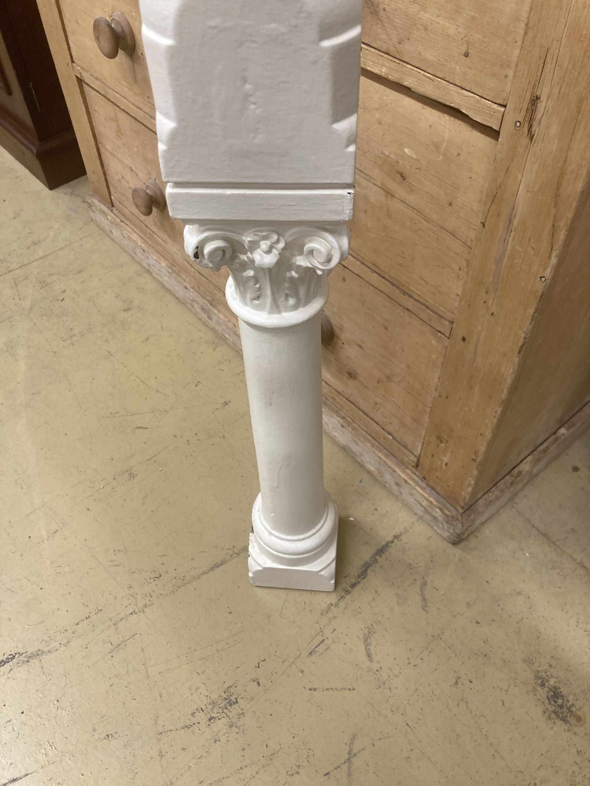 A Victorian painted newel post, height 98cm